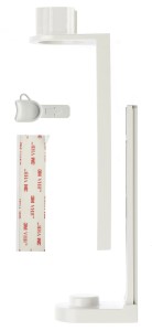 Uchwyt Ścienny Antykradziezowy Biały z Taśmą Pojedynczy Uniwersalny do Hotelu na Kosmetyki GFL 370/380/480ml