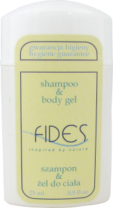 Szampon do włosów i żel do kąpieli 25 ml owal  "FIDES"